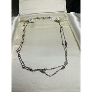 36", Sonia Bitton vermeil gold Sterling silver necklace, 925 circle chain w/CZ